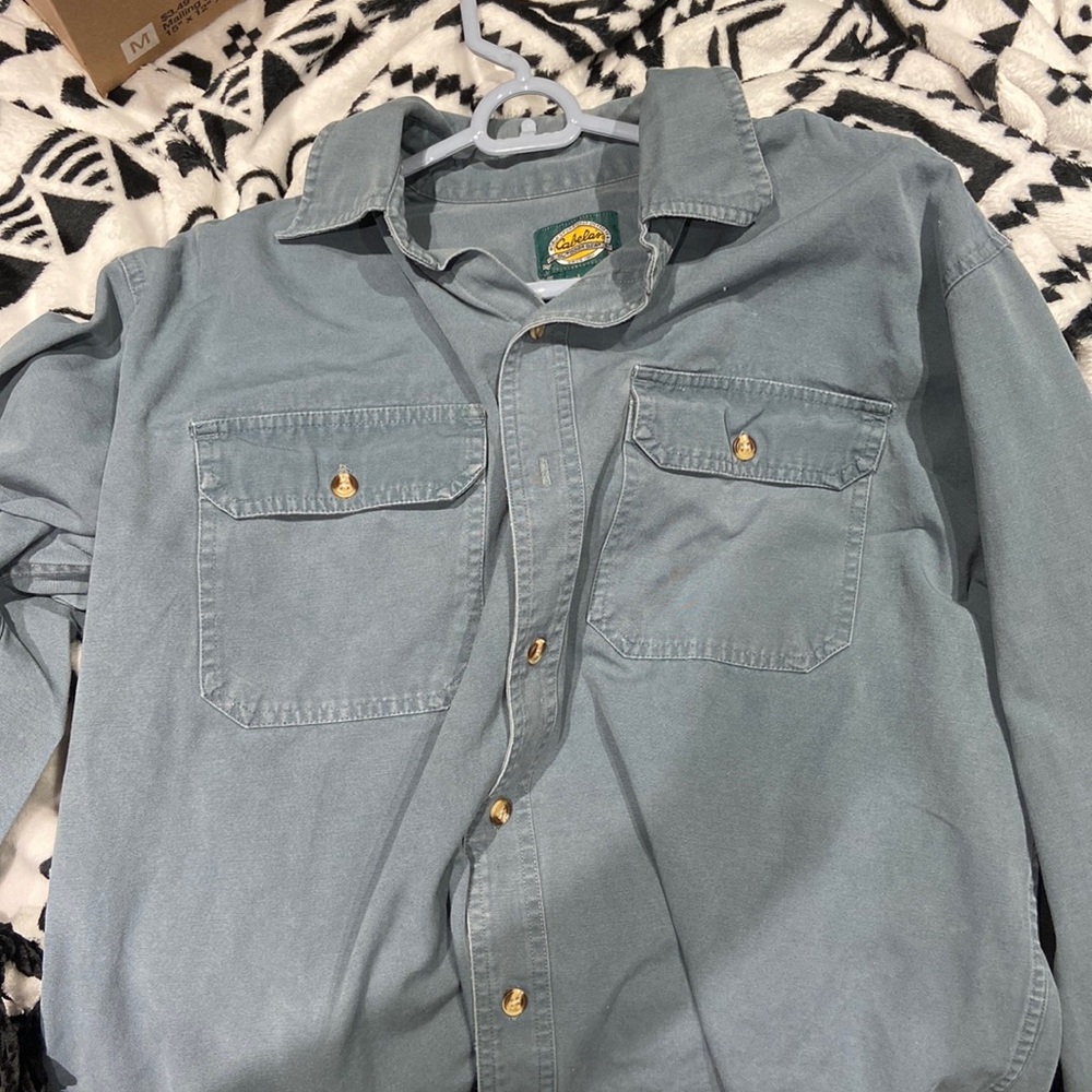 Fabless canvas work shirt